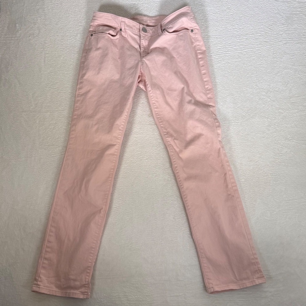 Loft Women Pink‎ Straight Leg Pants Mid Rise Cotton Stretch Twill Size 6 28/6